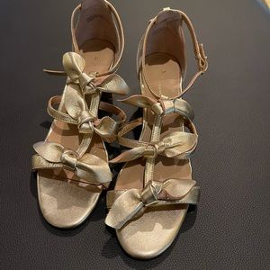 Anthropologie gold heel sandals